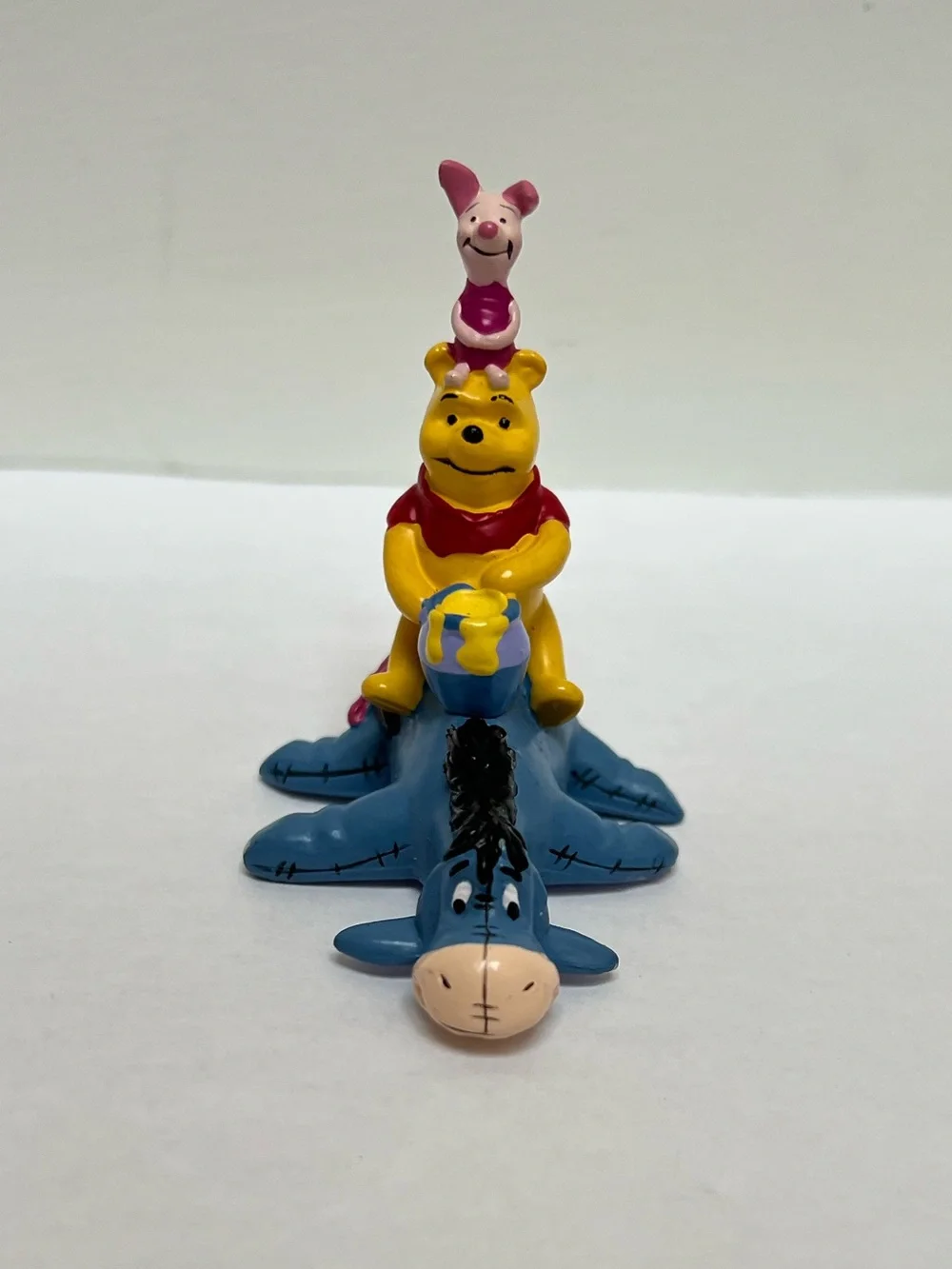 Vintage Disney Winnie the Pooh Eeyore Piglet Figure Cake Topper & Stickers